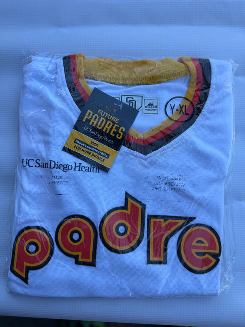 2025 San Diego Padres Future Padres Youth Jersey Giveaway – White V-Neck
