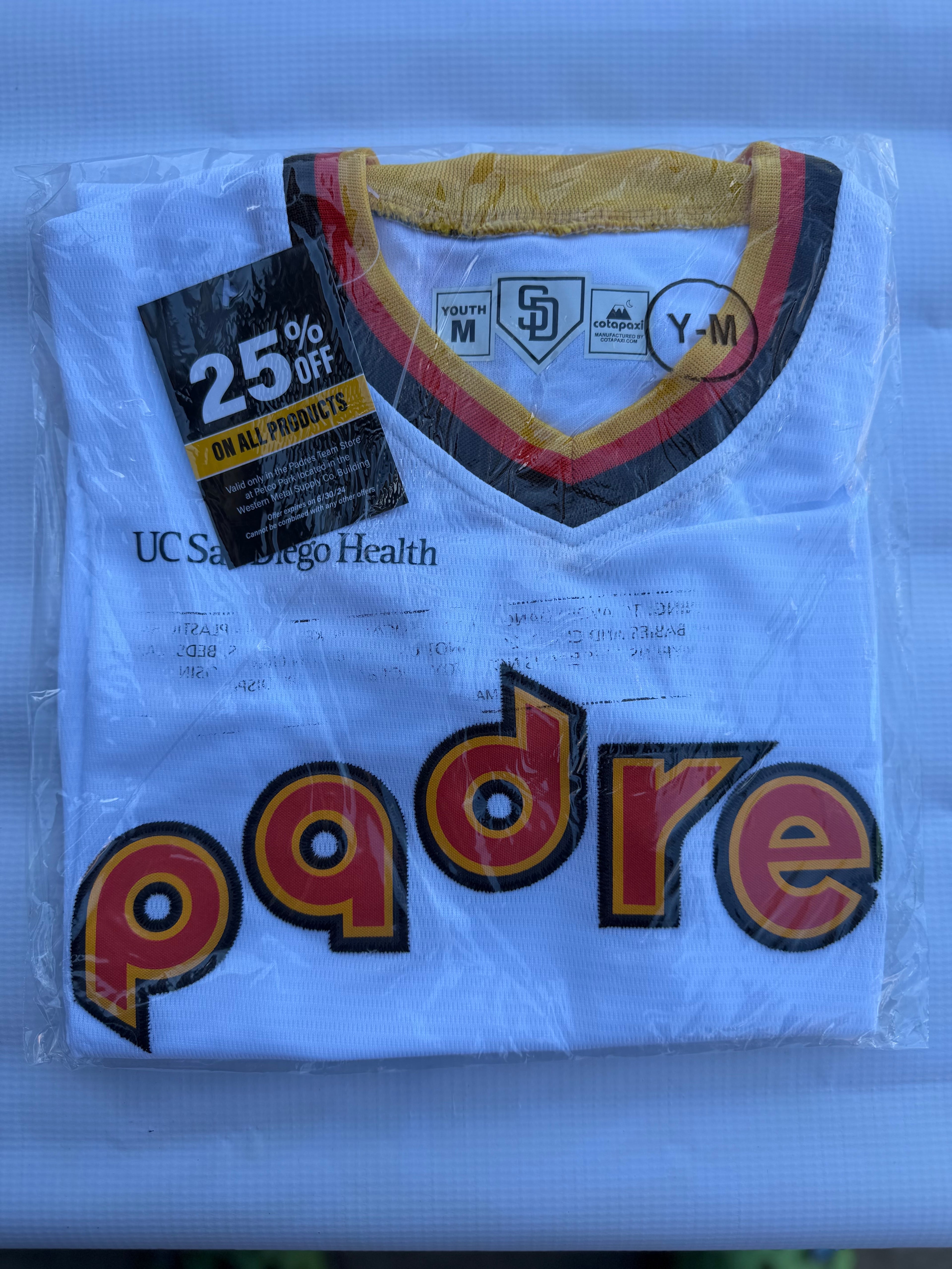 2025 San Diego Padres Future Padres Youth Jersey Giveaway – White V-Neck